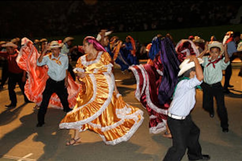 Young Latter-day Saint Salvadorans pay tribute to their rich cultural history by performing a colorf