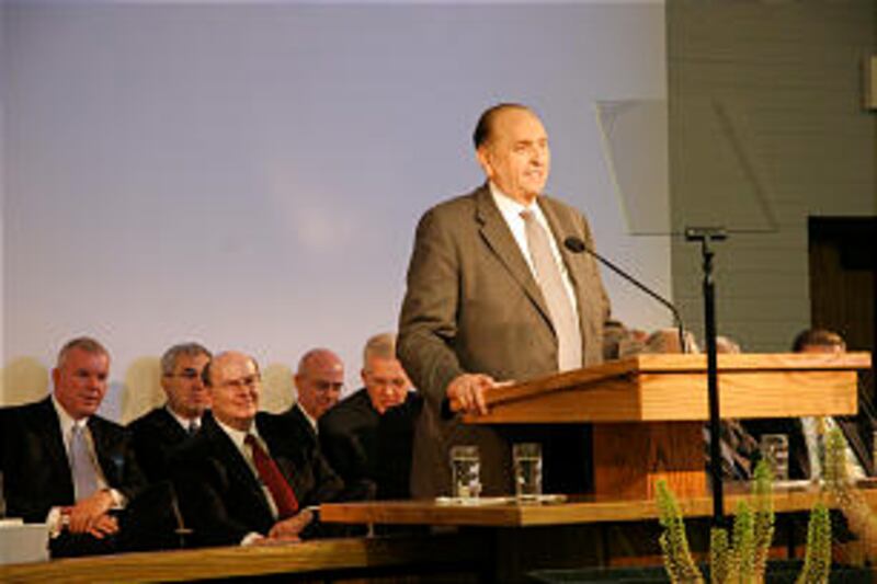 President Thomas S. Monson speaks at the 2011 seminar for new mission presidents.