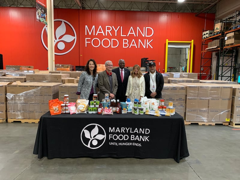 The Church of Jesus Christ of Latter-day Saints makes a donation to the Maryland Food Bank on October 6, 2022.