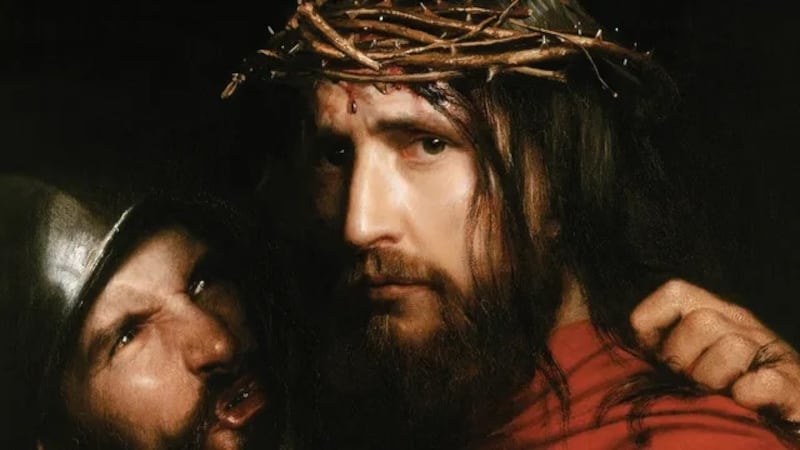 "The Mocking of Christ" is by Carl Heinrich Bloch.