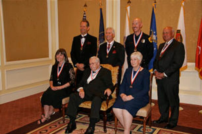 Recipients of Bronze Minuteman Awards from the Utah National Guard: Sally Dietlein, left, Mark Dietl