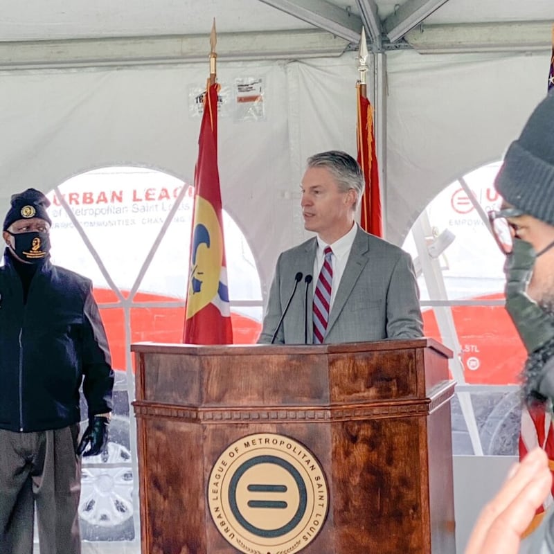 Elder Jeremiah J. Morgan, an Area Seventy for the Church, speaks at the Martin Luther King Jr. Day event in Florissant, Missouri, on Monday, Jan. 18, 2021.