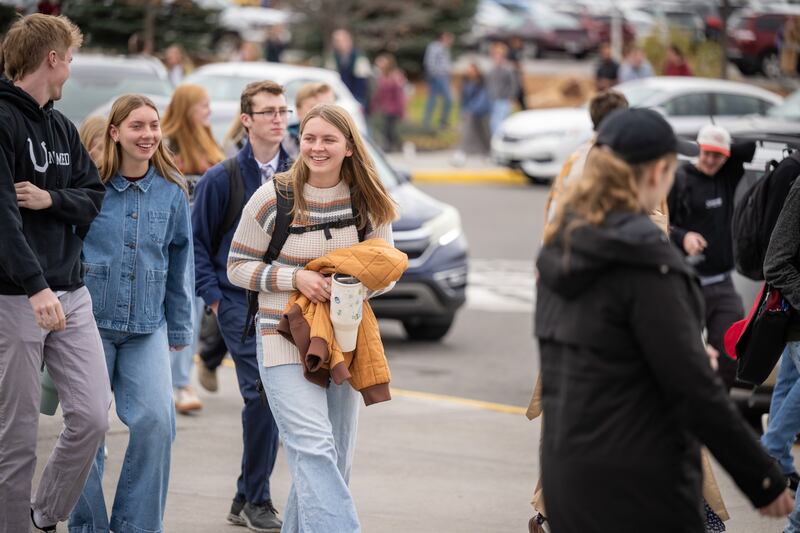 Students gather to hear Elder Karl D. Hirst, General Authority Seventy, speak during a Brigham Young University–Idaho devotional on Tuesday, Nov. 18, 2025.