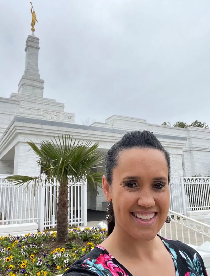 Vanessa Duerson, smiles for a photo outside of the Columbia South Carolina Temple in Columbia, South Carolina, on July 16, 2026.