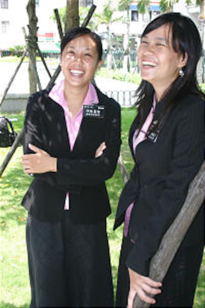 Sister Noelle Teh, left, from the United States, and Sister Keshia Lai from Singapore are among the