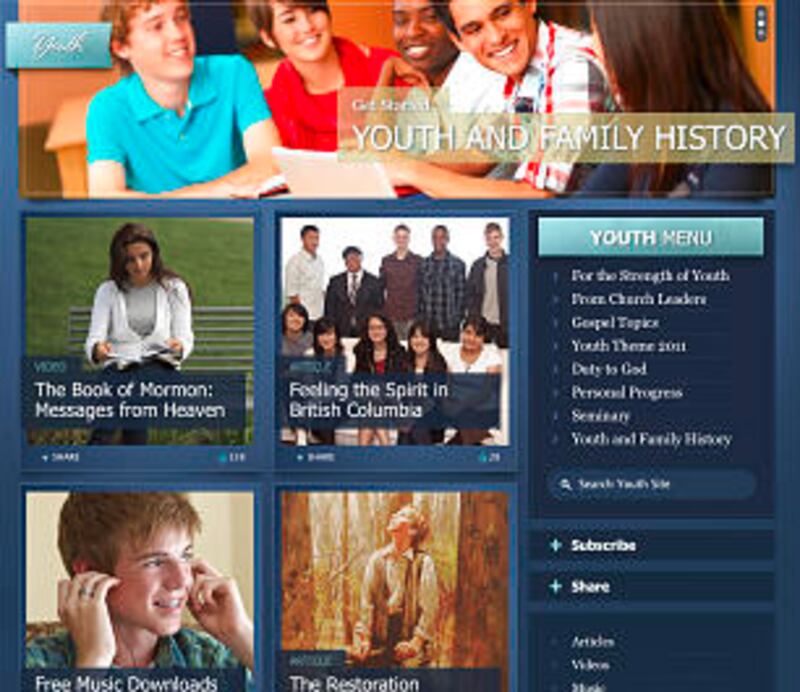 Parents, youth leaders and youth can tap into many resources found on the Church's youth website, yo