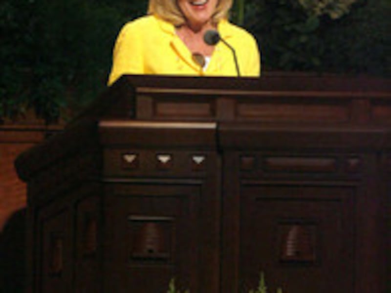 Sister Elaine S. Dalton, Young Women general president, speaks during the annual General Young Wome