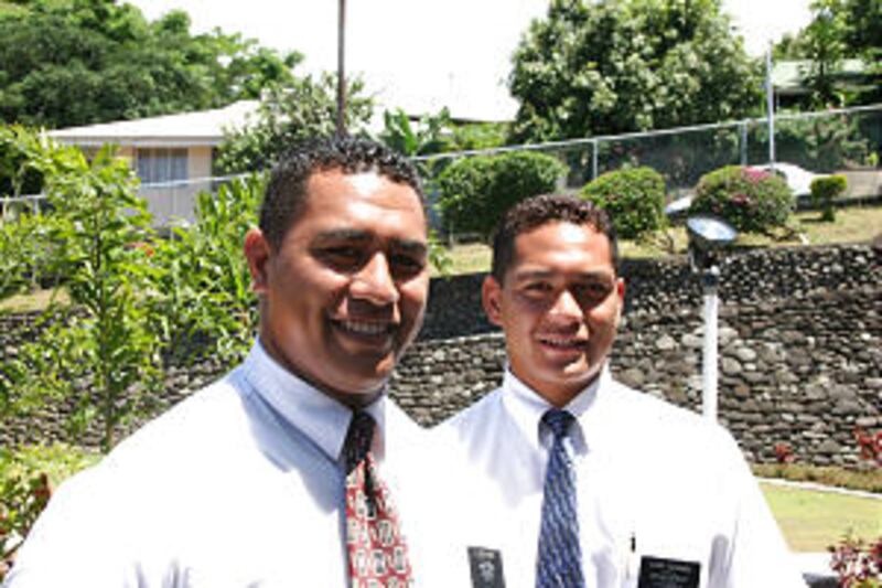 Elder Aroarii Tufaaimea and Elder Moses Maihi, both from Moorea Island, serve in Papeete, Tahiti.