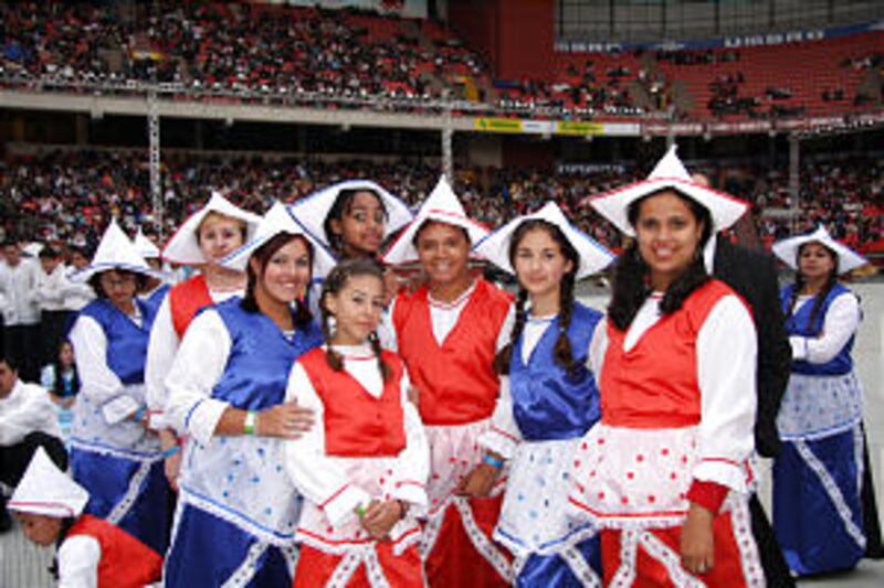 Immigrants from many nations were represented by performers in the Curitiba, Brazil, cultural event.