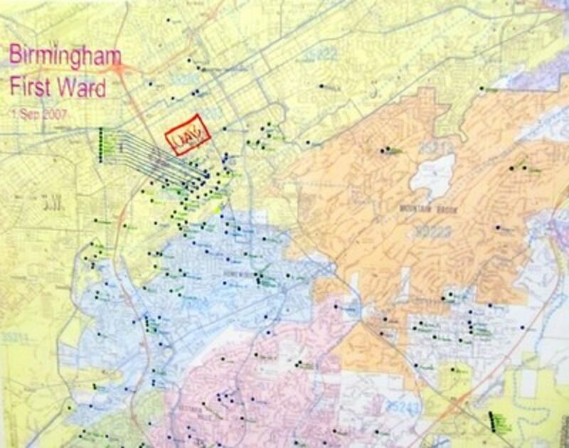 Map of people needing assistance.