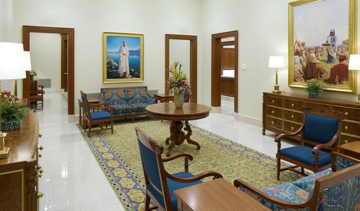 A waiting area in the Bacolod Philippines Temple.