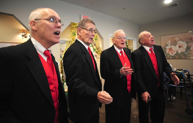 Wyoming Valley Barbershop Quartet singers, from the left; Steve Mansour, Ralph Gillespie. Ted Rebenn