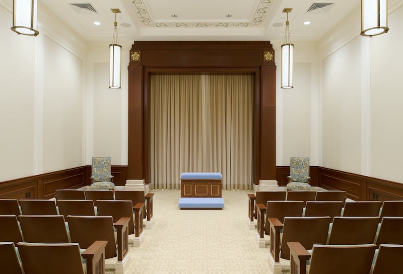 An instruction room in the Willamette Valley Oregon Temple.