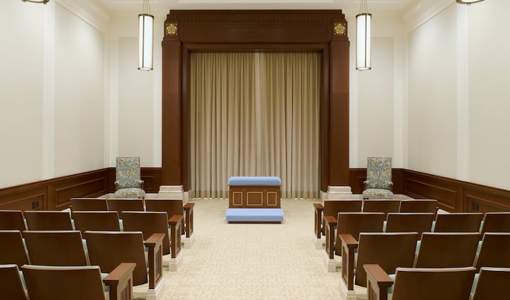 An instruction room in the Willamette Valley Oregon Temple.