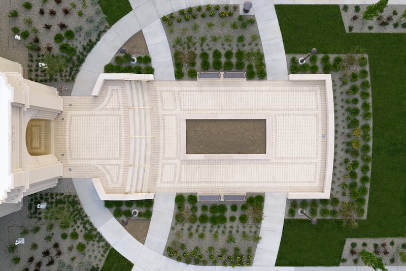 The grounds near the entrance of the Cody Wyoming Temple.