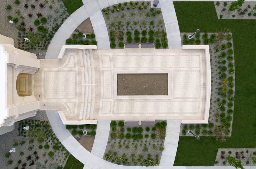 The grounds near the entrance of the Cody Wyoming Temple.