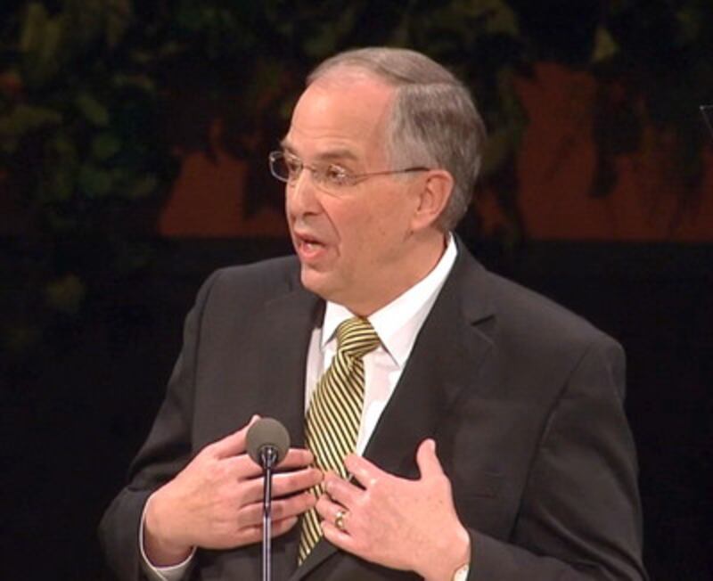 Elder Neil L. Andersen of the Quorum of the Twelve Apostles speaks in the Tabernacle in Salt Lake Ci