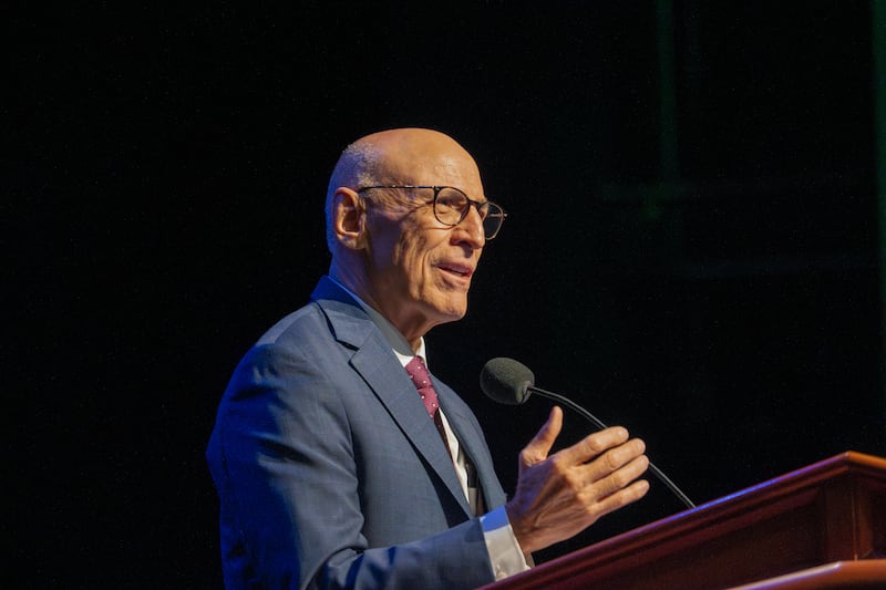 Elder Arnulfo Valenzuela of the Presidency of the Seventy speaks during an Ensign College devotional held in the Conference Center Theater in downtown Salt Lake City, on Tuesday, Feb. 17, 2026.