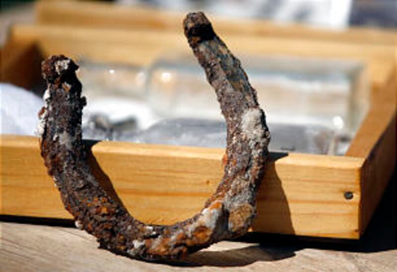 A horseshoe was found at the site of the original Provo Tabernacle, built between 1856 and 1867, in