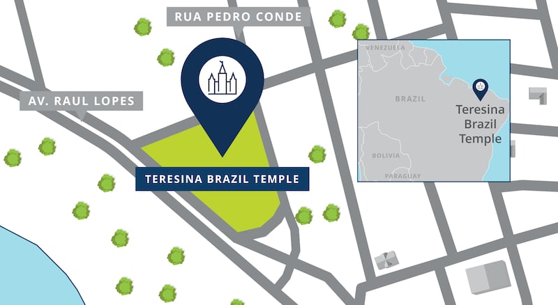 A map of the Teresina Brazil Temple site.