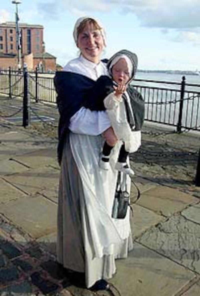 Barbara Bowen strolls area where her great-great-grandmother left England.