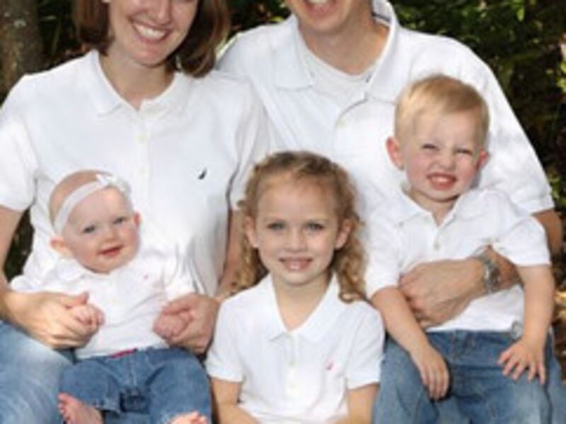 Jared and Laura Daniels with their three children (left to right) Marissa, Erin and Alex.