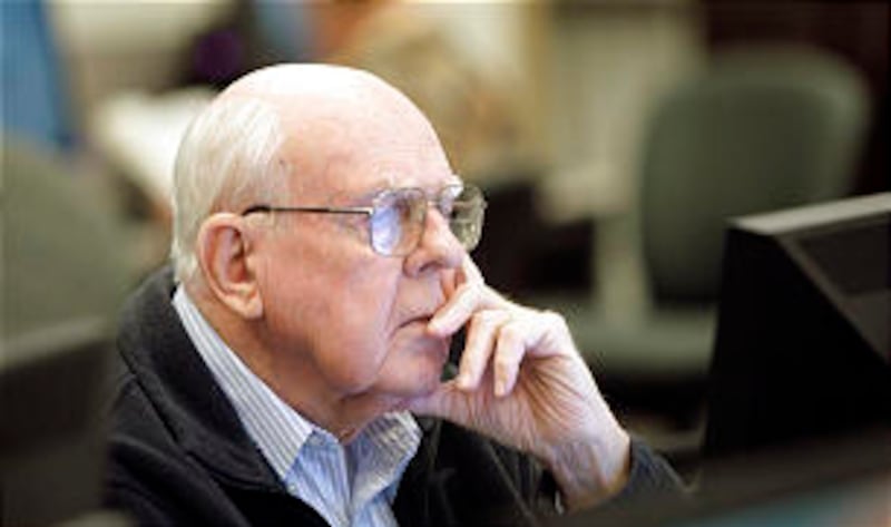 John Stewart of Salt Lake City researches his genealogy at the Family History Library, where some 1,