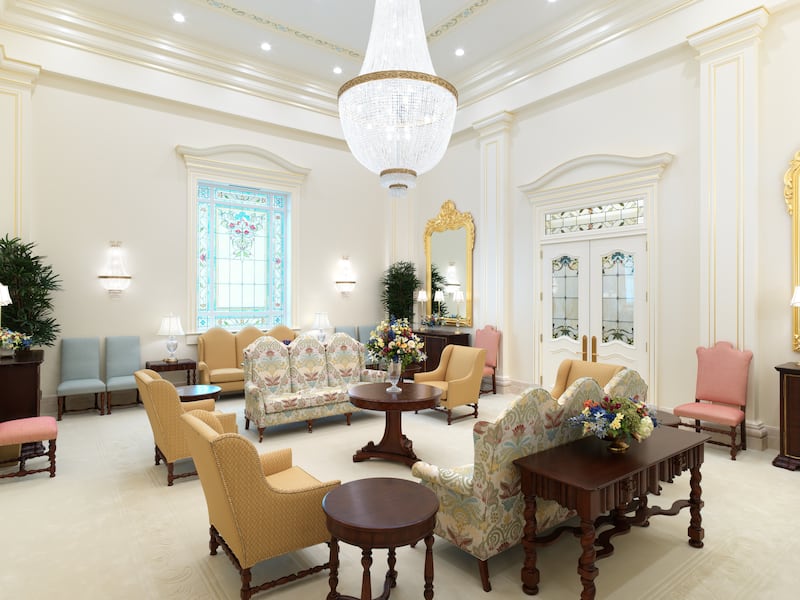 The celestial room of the Miraflores Guatemala City Guatemala Temple.