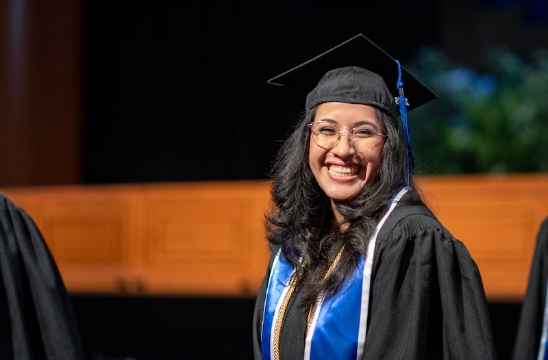 Graduates enter the BYU–I Center for commencement on Thursday, July 23, 2026, in Rexburg, Idaho.