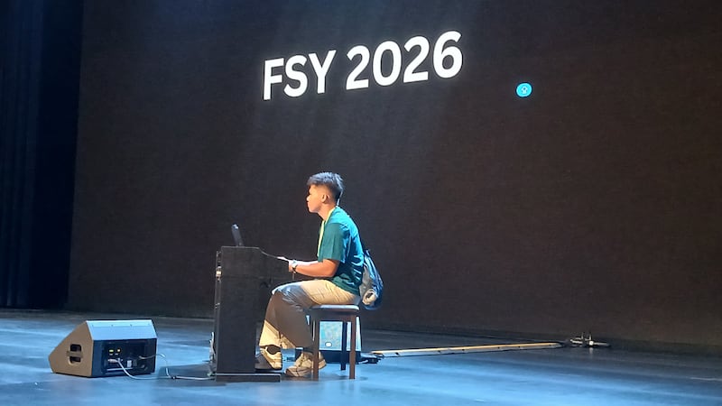 A young man plays the piano at an international For the Strength of Youth conference in Bangkok, Thailand, June 18, 2026.