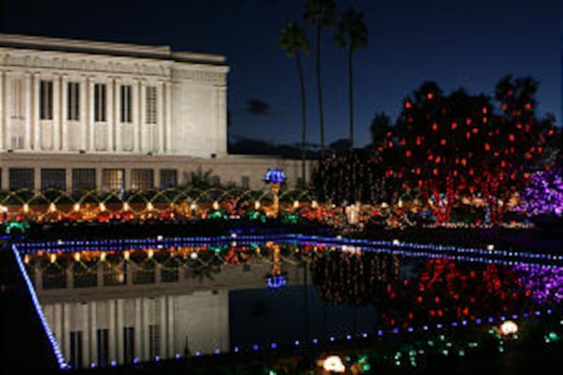 Annual holiday display on the grounds of the Mesa Arizona Temple.