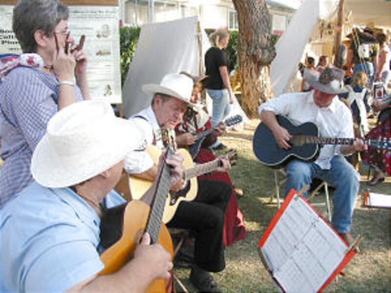 Members from Victorville and Hesperia stakes form a pioneer band to perform at the San Bernardino Co