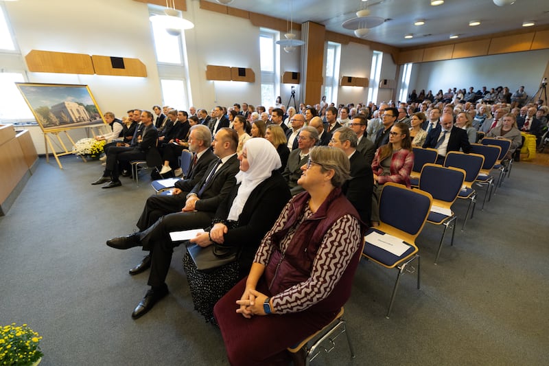 Church members, friends and invited guests attend the Vienna Austria Temple groundbreaking ceremony in Vienna, Austria, on Oct. 17, 2026.