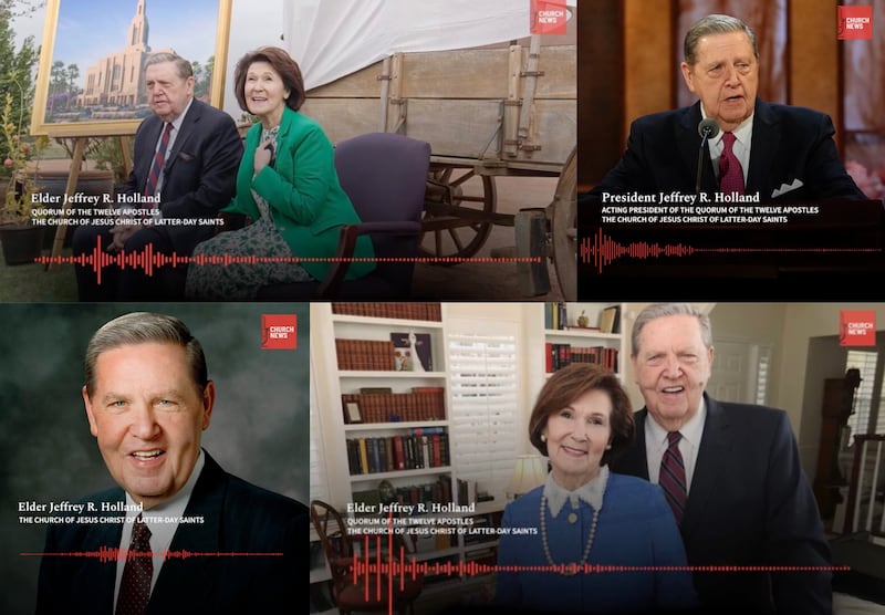 Church News podcast episodes from 2020-2024 feature President Jeffrey R. Holland and his wife, Sister Patricia T. Holland.