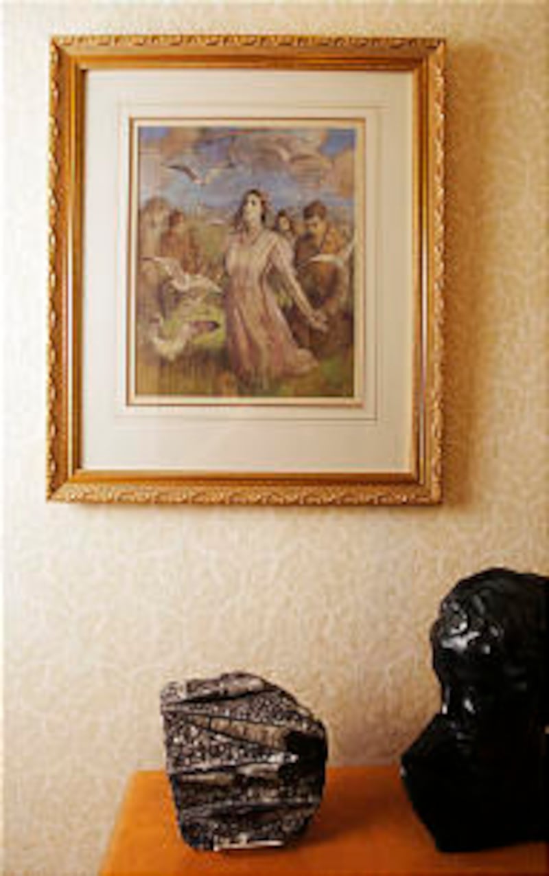 Betty Stokes was used as a model in this Teichert painting and a print of it hangs in her home in Sa