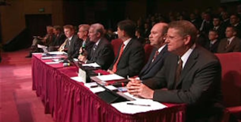 A panel from the general Young Men organization answer in real time questions that were e-mailed dur