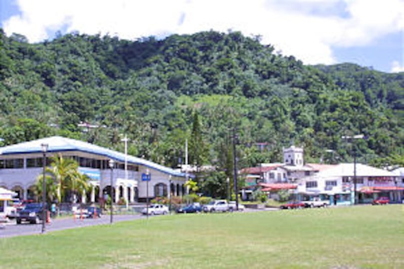 American Samoa's verdant beauty encroaches on downtown Pago Pago.