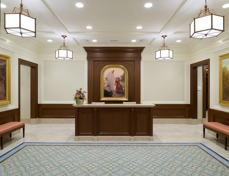 The recommend desk of the Cleveland Ohio Temple.