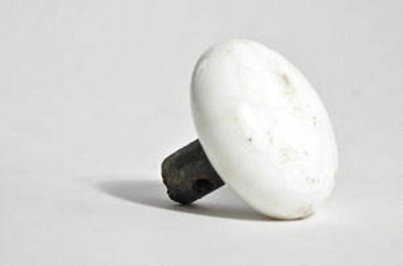 A doorknob from the original Provo Tabernacle was found during the excavation. Artifacts are being c