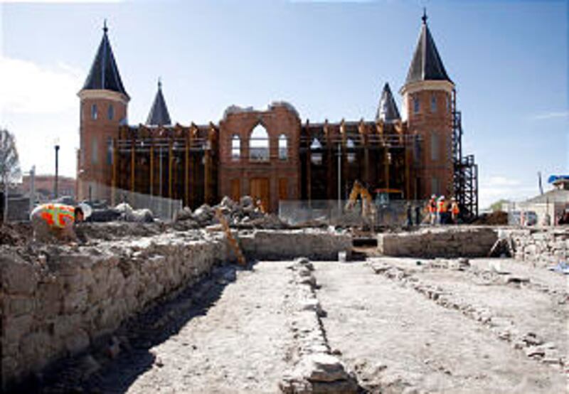 Excavation continues at the site of the original Provo Tabernacle, built between 1856 and 1867, in P