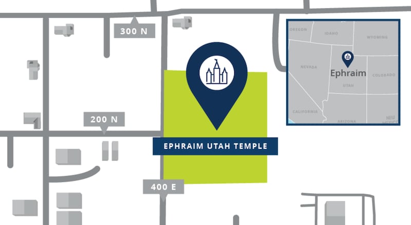 The location of the Ephraim Utah Temple site.