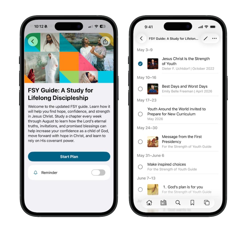 A view of the "For the Strength of Youth" guide on an electronic device.