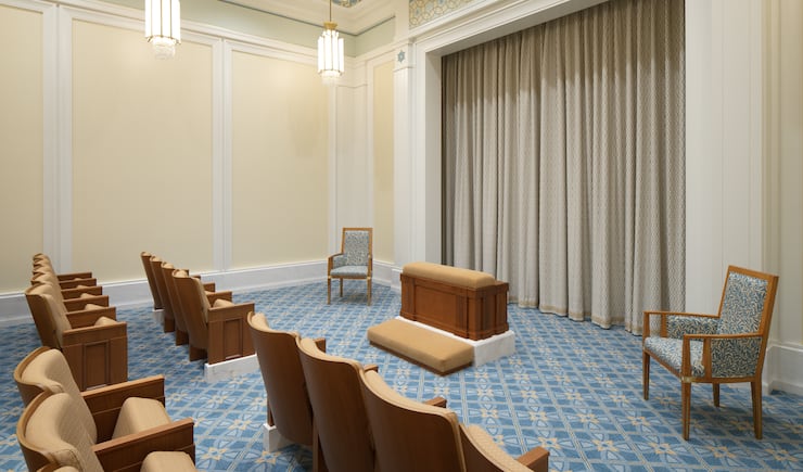 An instruction room in the Belo Horizonte Brazil Temple.