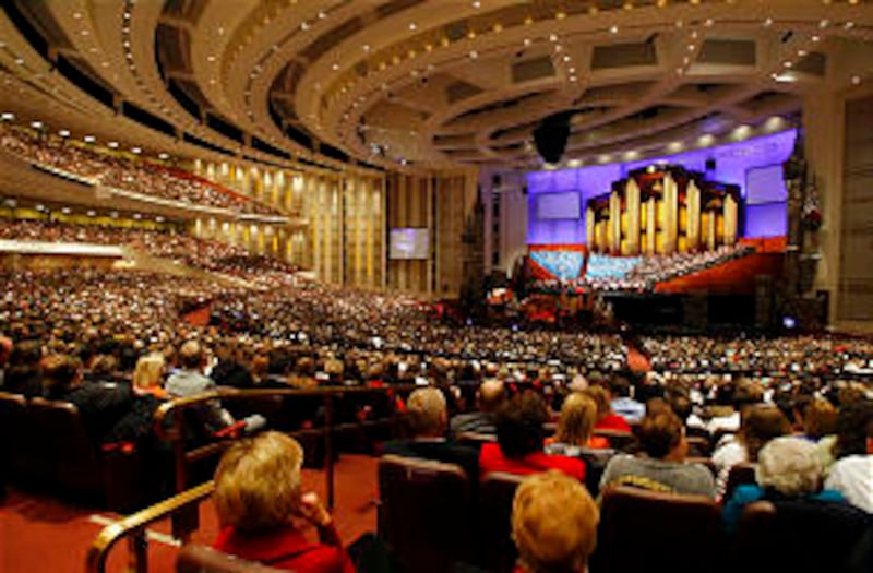 Thousands attend the First Presidency's Christmas Devotional Sunday, Dec. 4, 2011 in the Conference