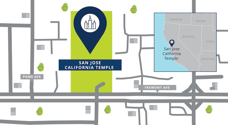 The future location of the Sunnyvale California Temple, formerly named the San Jose California Temple.