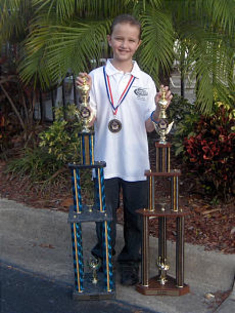 Kayden Troff has won several trophies from the competitions he has participated in.