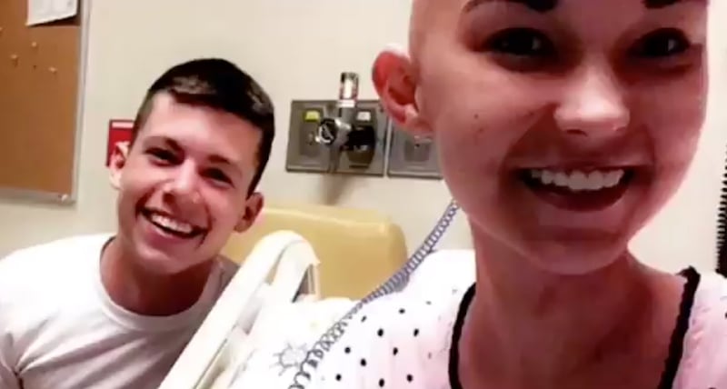 Ricky Stafford jokes with Lexi Gould during his cancer treatment a few years ago. The two recently married.