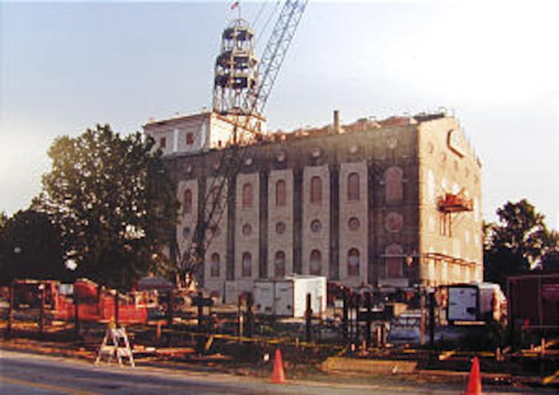 Exterior facing is placed on shell. Panels were assembled in Salt Lake City.