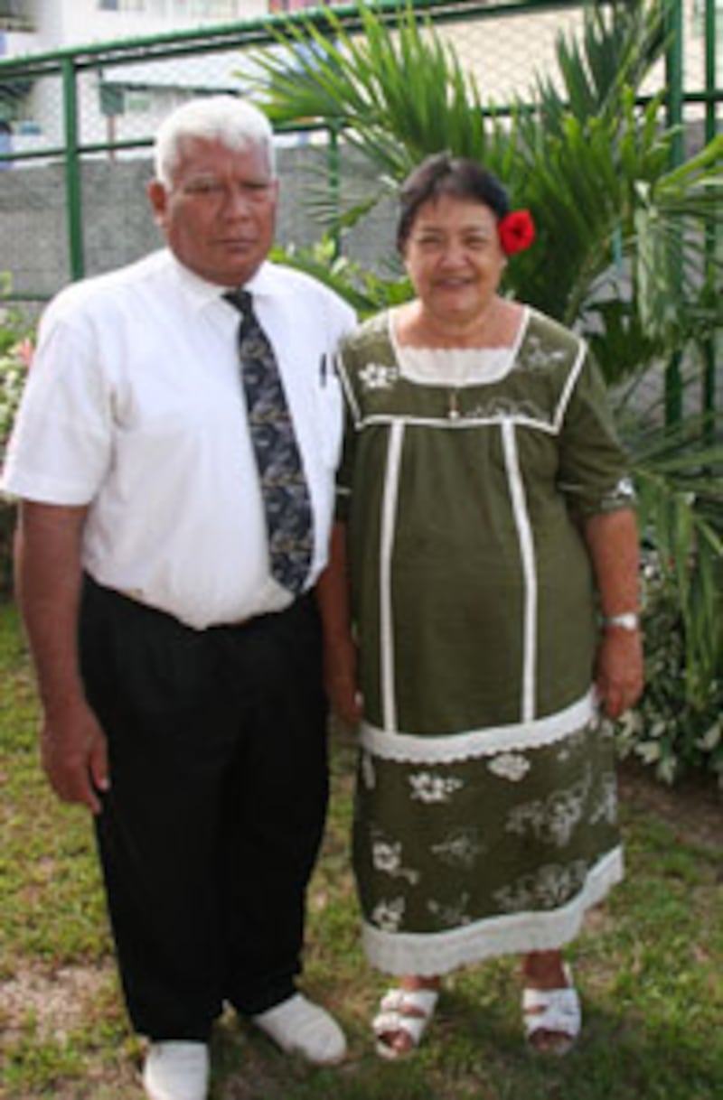 Iotua Brothers, Arue Tahiti Stake patriarch, and his wife, Amelie, have served the Church in Tahiti.