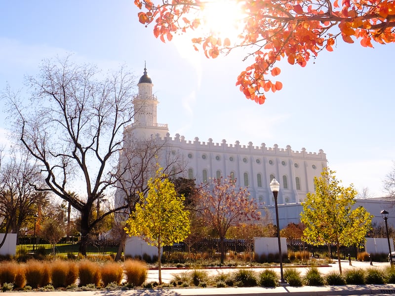 The newly remodeled St. George Utah Temple of The Church of Jesus Christ of Latter-day Saints.